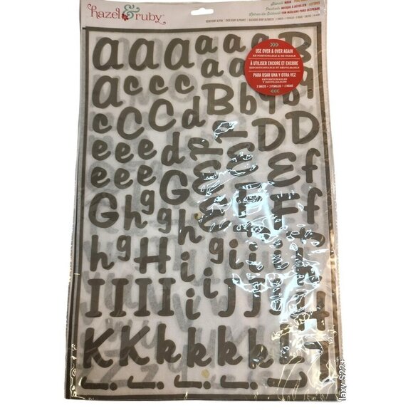 Hazle and Ruby Mask Peel Away Stencil Set Chevron and Alphabet Designs For Craft - Picture 2 of 12